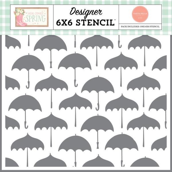 Carta Bella - Schablone 6x6 Inch "Pick Your Umbrella" Stencil