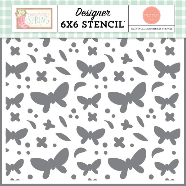 Carta Bella - Schablone 6x6 Inch "Friendly Butterfly Skies" Stencil