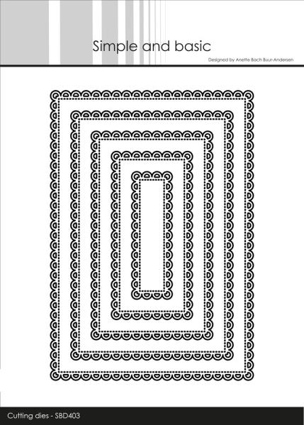 Simple and Basic - Stanzschablone 10x14,3cm "Lace Edge - Rectangle" Dies