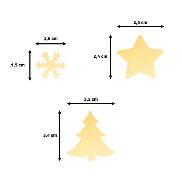 Vaessen Creative - 3 Motivstanzer "Schneeflocke Stern Weihnachtsbaum"