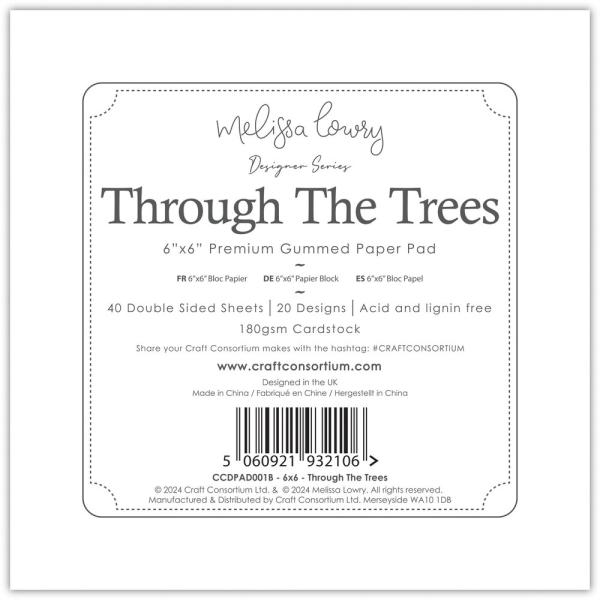 Craft Consortium - Designpapier "Through The Trees" Paper Pad 6x6 Inch - 40 Bogen