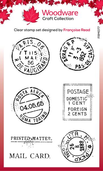 Woodware - Stempelset "Extra Postmarks" Clear Stamps Design by Francoise Read