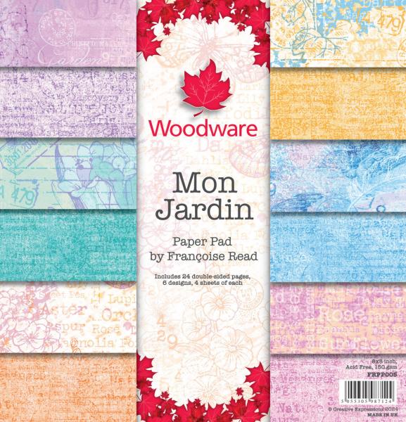 Woodware - Designpapier "Mon Jardin " Paper Pad 8x8 Inch - 24 Bogen 