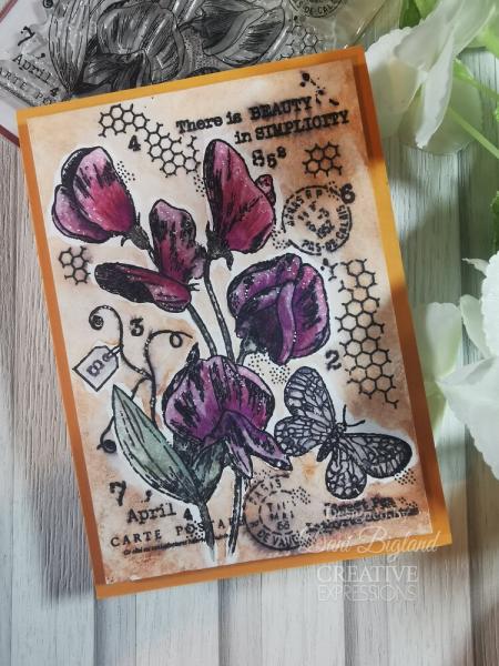 Woodware - Stempel "Sweet Pea Postcard" Clear Stamps Design by Francoise Read