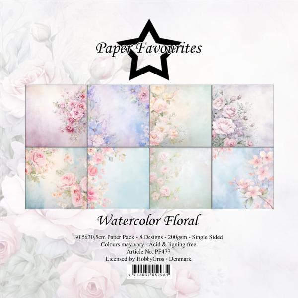 Paper Favourites - Designpapier "Watercolor Floral" Paper Pack 12x12 Inch 8 Bogen