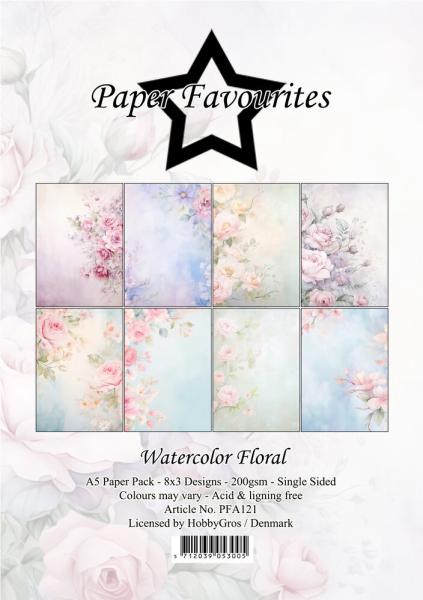 Paper Favourites - Designpapier "Watercolor Floral" Paper Pack A5 - 24 Bogen