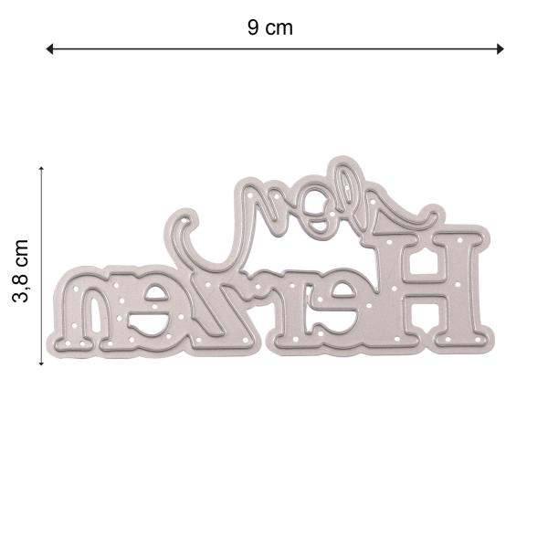Mundart - Stanzschablone 9x3,80cm "von Herzen" Dies