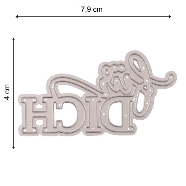 Mundart - Stanzschablone 7,90x4cm "für dich" Dies