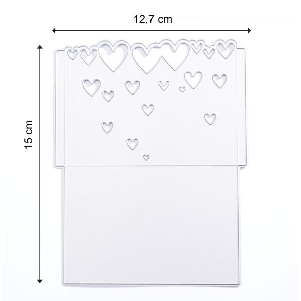 Mundart - Stanzschablone 15,20x11,90cm "Verpackung mit Herzen" Dies