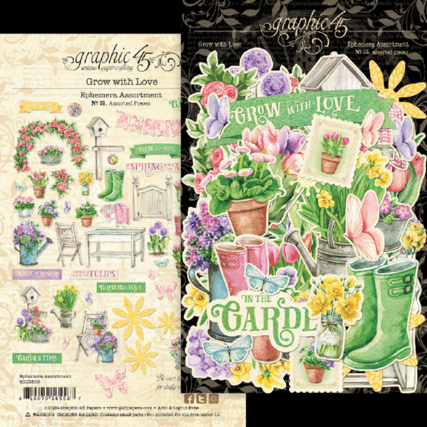 Graphic 45 - Stanzteile "Grow with Love" Ephemera