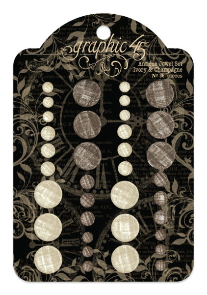 Graphic 45 - Schmucksteine "Ivory & Champagne" Jewels