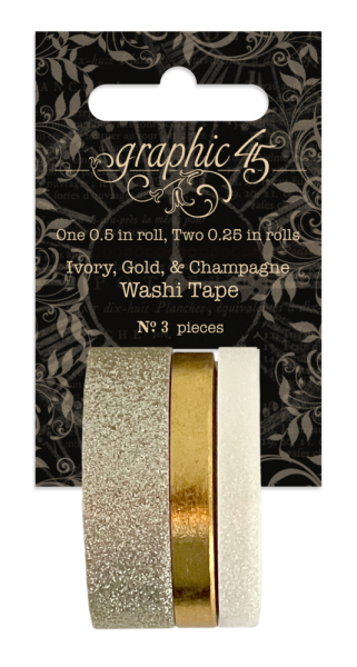 Graphic 45 "Ivory/Gold/Champagne" Washi Tape