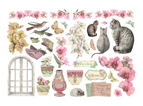 Stamperia - Stanzteile "Orchids and Cats" Die Cuts Ephemera