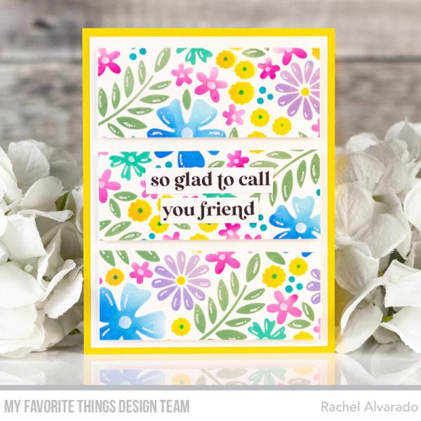 My Favorite Things - Schablone 4 1/2x6 Inch "Friendly Flowers" Stencil