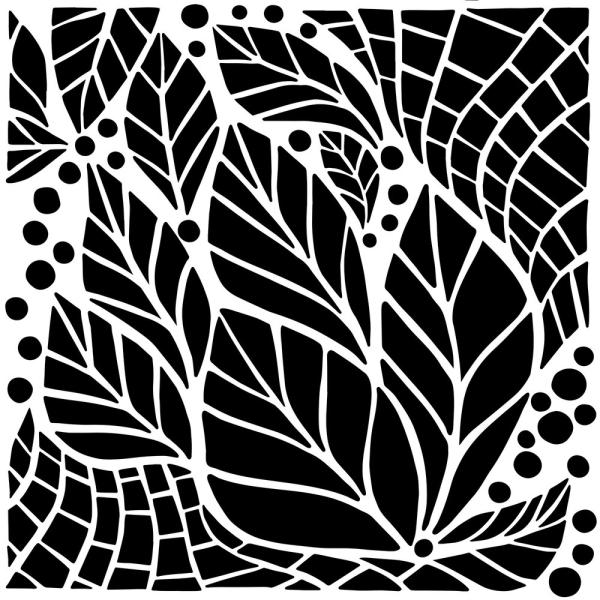 The Crafters Workshop - Schablone 6x6 Inch "Abstract Leaves" Stencil