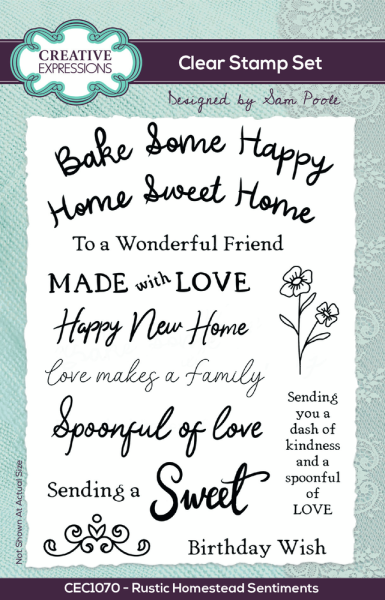 Creative Expressions - Stempelset A6 "Rustic Homestead Sentiments" Clear Stamps