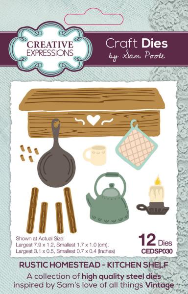 Creative Expressions - Stanzschablone "Rustic Homestead Kitchen Shelf" Craft Dies Design by Sam Poole