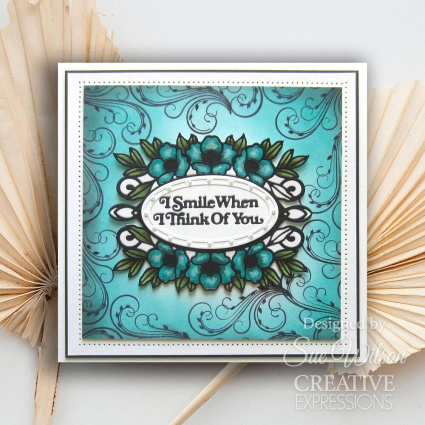 Creative Expressions - Stanzschablone "I Smile When I Think Of You" Shadowed Sentiments Dies Mini Design by Sue Wilson