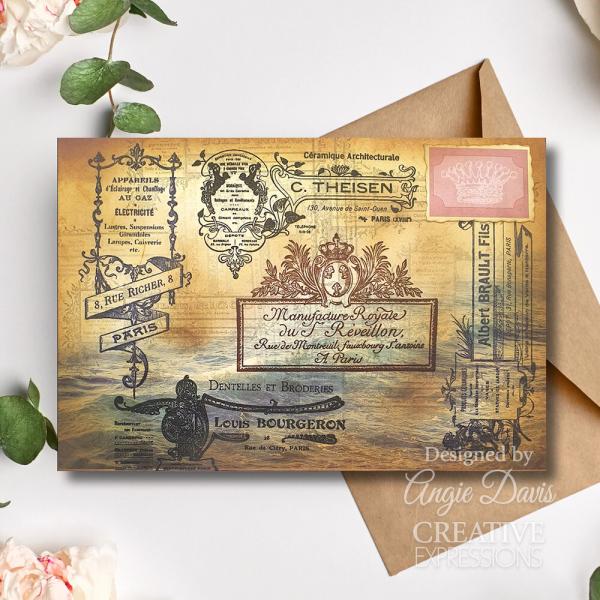 Creative Expressions - Stempelset "French Ads 1" Clear Stamps 6x8 Inch Design by Taylor Made Journals