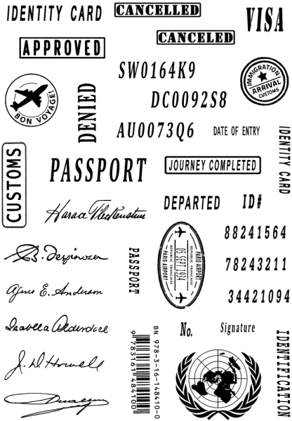 Creative Expressions - Stempelset "Passport" Clear Stamps 6x8 Inch Design by Taylor Made Journals