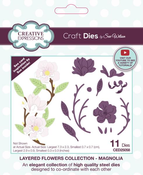 Creative Expressions - Stanzschablone "Magnolia" Craft Dies Layered Flowers Design by Sue Wilson