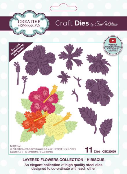 Creative Expressions - Stanzschablone "Hibiscus" Craft Dies Layered Flowers Design by Sue Wilson