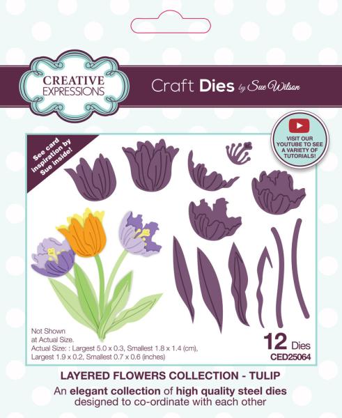 Creative Expressions - Stanzschablone "Tulip" Craft Dies Layered Flowers Design by Sue Wilson