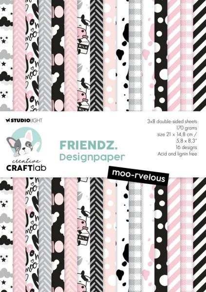 Creative Craft Lab - Studio Light - Friendz Designpapier "Moo-Rvelous " Paper Pack 21x14,8 cm - 36 Bogen