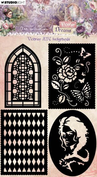 Studio Light - Schablone "Victorian ATC Backgrounds" Stencil  