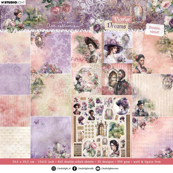 Studio Light - Designpapier "Victorian Dreams" Paper Pack 12x12 Inch ( 30,5x30,5 cm ) - 12 Bogen