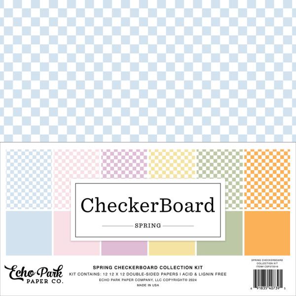 Echo Park - Designpapier "Spring Checkerboard" Collection Kit 12x12 Inch - 12 Bogen