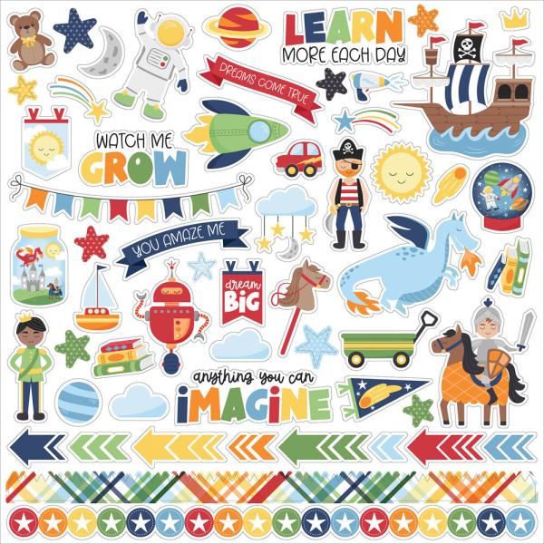 Echo Park - Designpapier "My Little Boy" Collection Kit 12x12 Inch - 12 Bogen