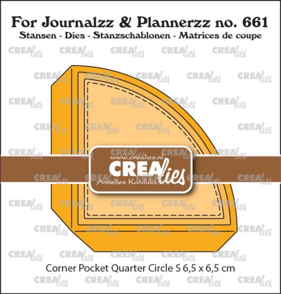 Crealies - Stanzschablone "Corner Pocket Quarter Circle Small" Journalzz & Plannerzz Dies