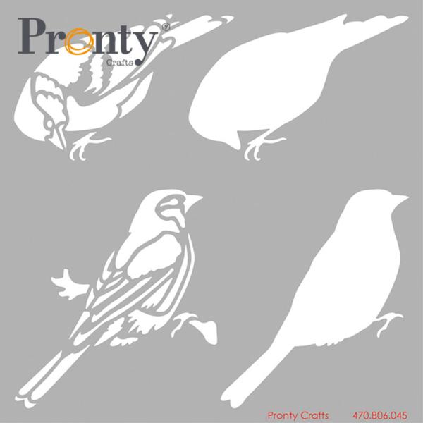 Pronty Crafts - Schablone 15x15cm "Birds" Stencil 