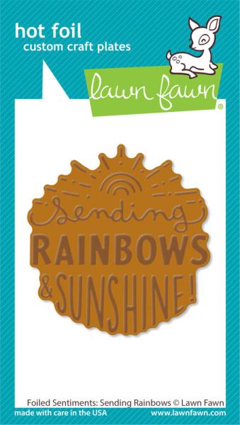 Lawn Fawn - Heißfolienplatte "Foiled Sentiments: Sending Rainbows" Hot Foil Plate