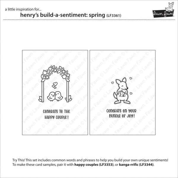 Lawn Fawn - Stempelset "Henry’s Build-A-Sentiment: Spring" Clear Stamps