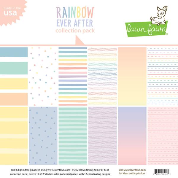 Lawn Fawn - Designpapier Rainbow Ever After" Paper Pad 12x12 Inch - 12 Bogen