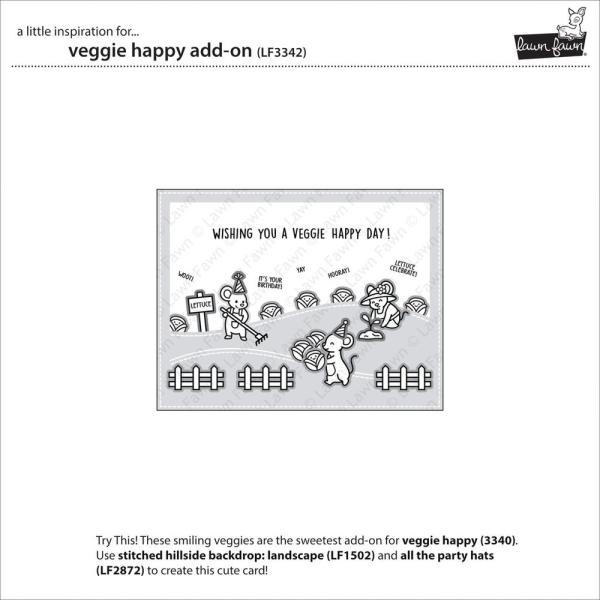 Lawn Fawn - Stempelset "Veggie Happy" Clear Stamp Add-On