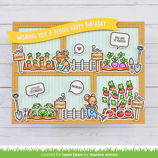 Lawn Fawn - Stempelset "Veggie Happy" Clear Stamp Add-On