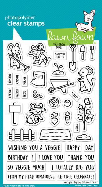 Lawn Fawn - Stempelset "Veggie Happy" Clear Stamps