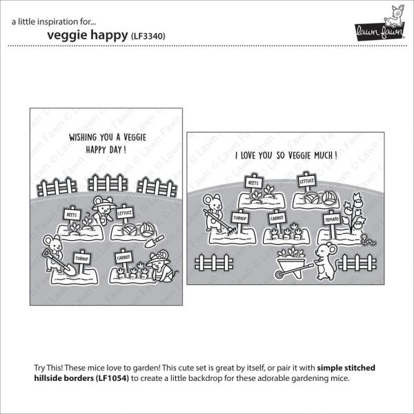 Lawn Fawn - Stempelset "Veggie Happy" Clear Stamps