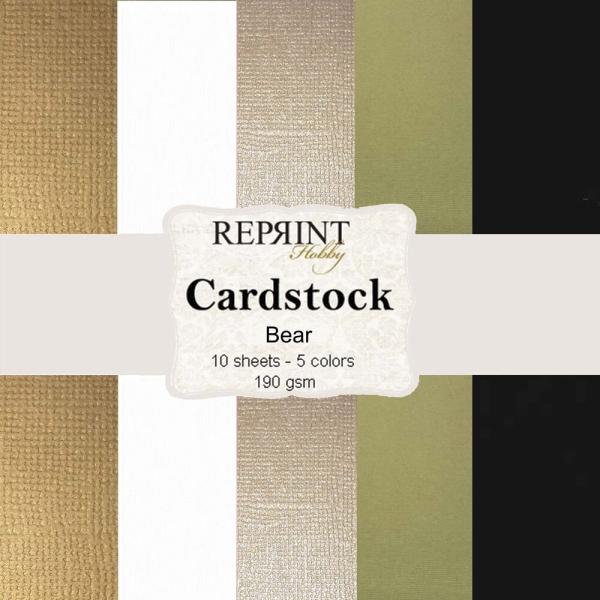 Reprint - Cardstock "Bear" 12x12 Inch 10 Bogen