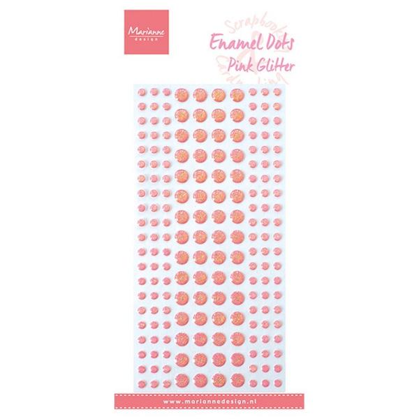 Marianne Design - Klebeperlen "Pink Glitter" Enamel Dots