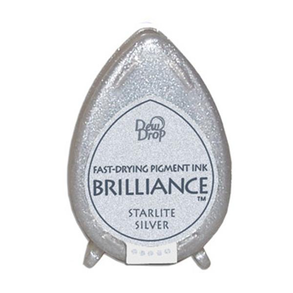 Tsukineko - Brilliance Drew Drops Ink Pad "Starlite silver" Pigment Stempelkissen