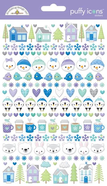 Doodlebug Design - Aufkleber "Snow Much Fun" Puffy Icons Sticker