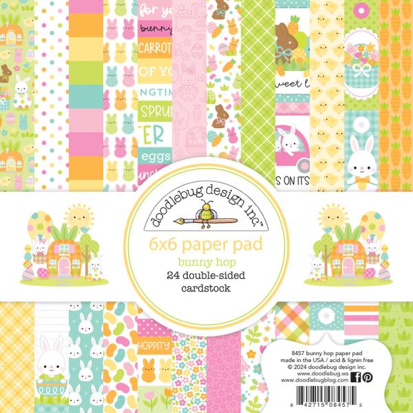 Doodlebug Design - Designpapier "Bunny Hop" Paper Pack 6x6 Inch - 24 Bogen