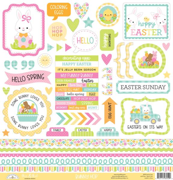 Doodlebug Design - Aufkleber "Bunny Hop" Sticker This & That