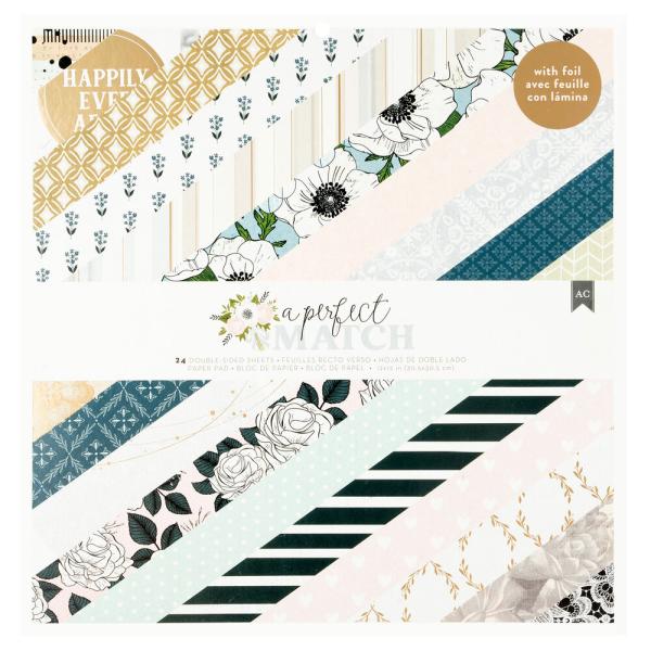 American Crafts - Designpapier "A Perfect Match" Paper Pack 12x12 Inch - 24 Bogen