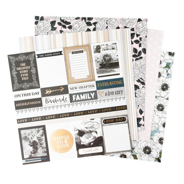 American Crafts - Designpapier "A Perfect Match" Paper Pack 12x12 Inch - 24 Bogen