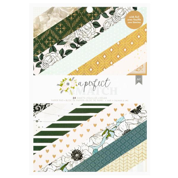 American Crafts - Designpapier "A Perfect Match" Paper Pack 6x8 Inch - 36 Bogen